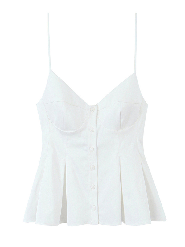 Fashionable spaghetti strap top-chiquechics