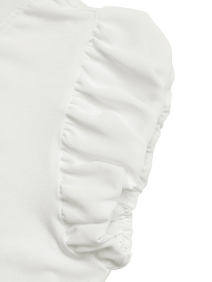 Casual Bowknot Round Neck Pullover Beaded Puff Sleeve T-shirt-chiquechics