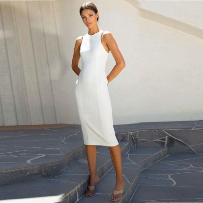 Elegant Pure White Hip Nightclub Party Dress