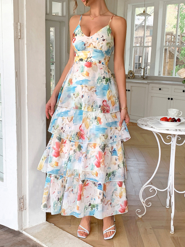 Elegant blue sling dress-chiquechics