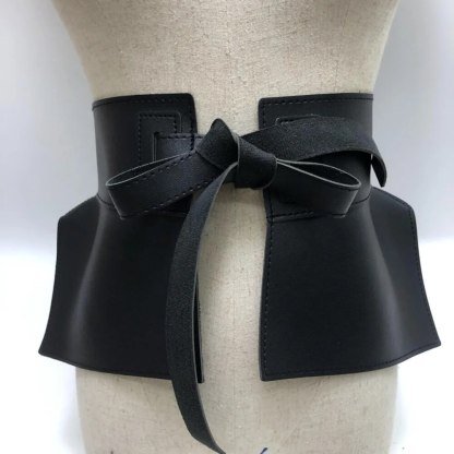 Bow Wide Belts PU Waistband Women Peplum Belt Waist Belt 