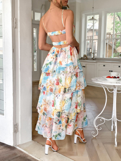 Elegant blue sling dress-chiquechics