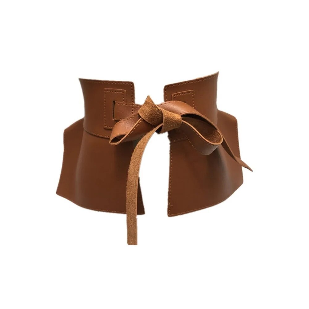 Bow Wide Belts PU Waistband Women Peplum Belt Waist Belt 