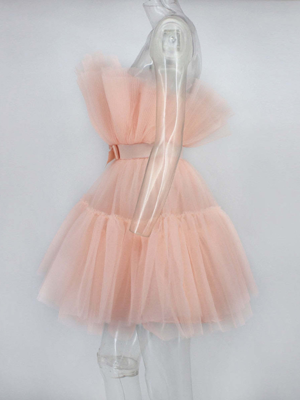 Tulle Bow Tulle Dress-chiquechics
