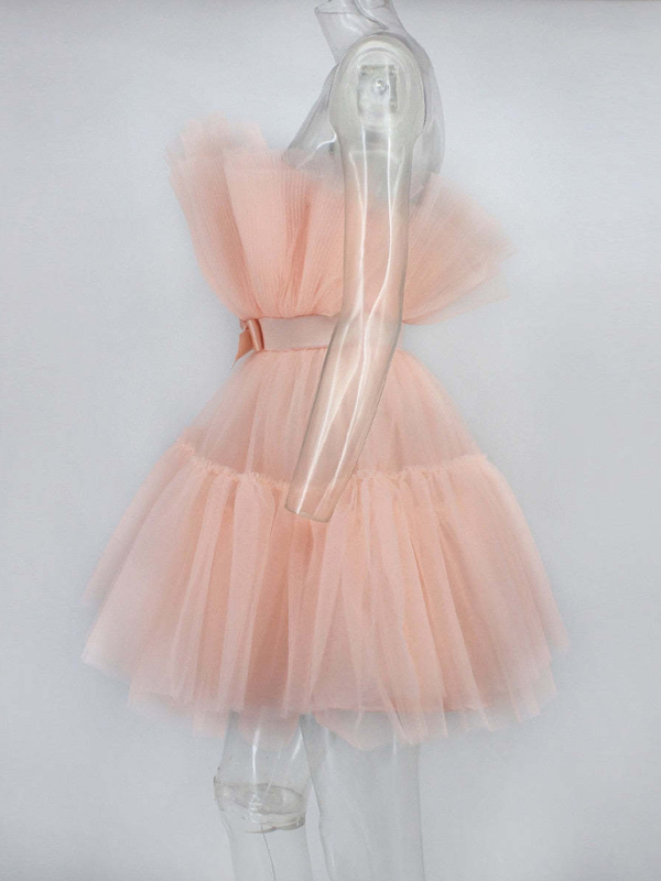 Tulle Bow Tulle Dress-chiquechics