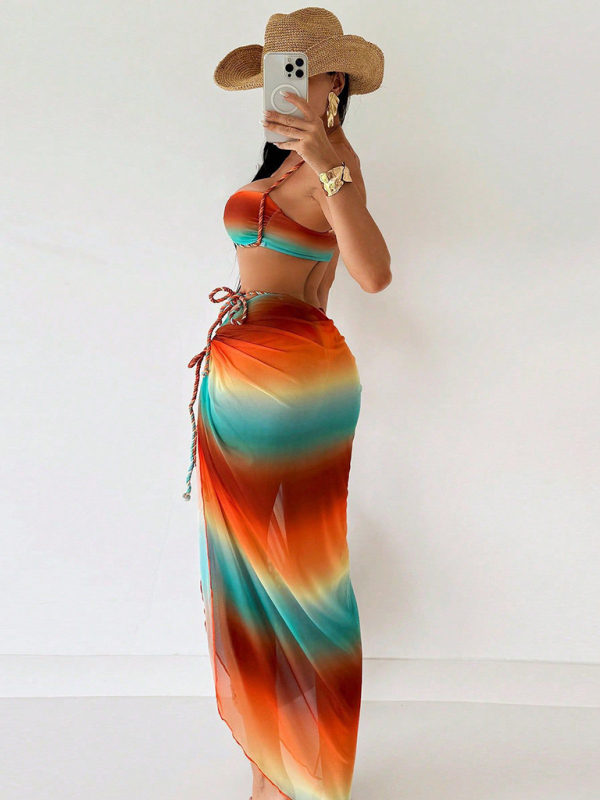 Tie-dye braided floor-length bikini-chiquechics