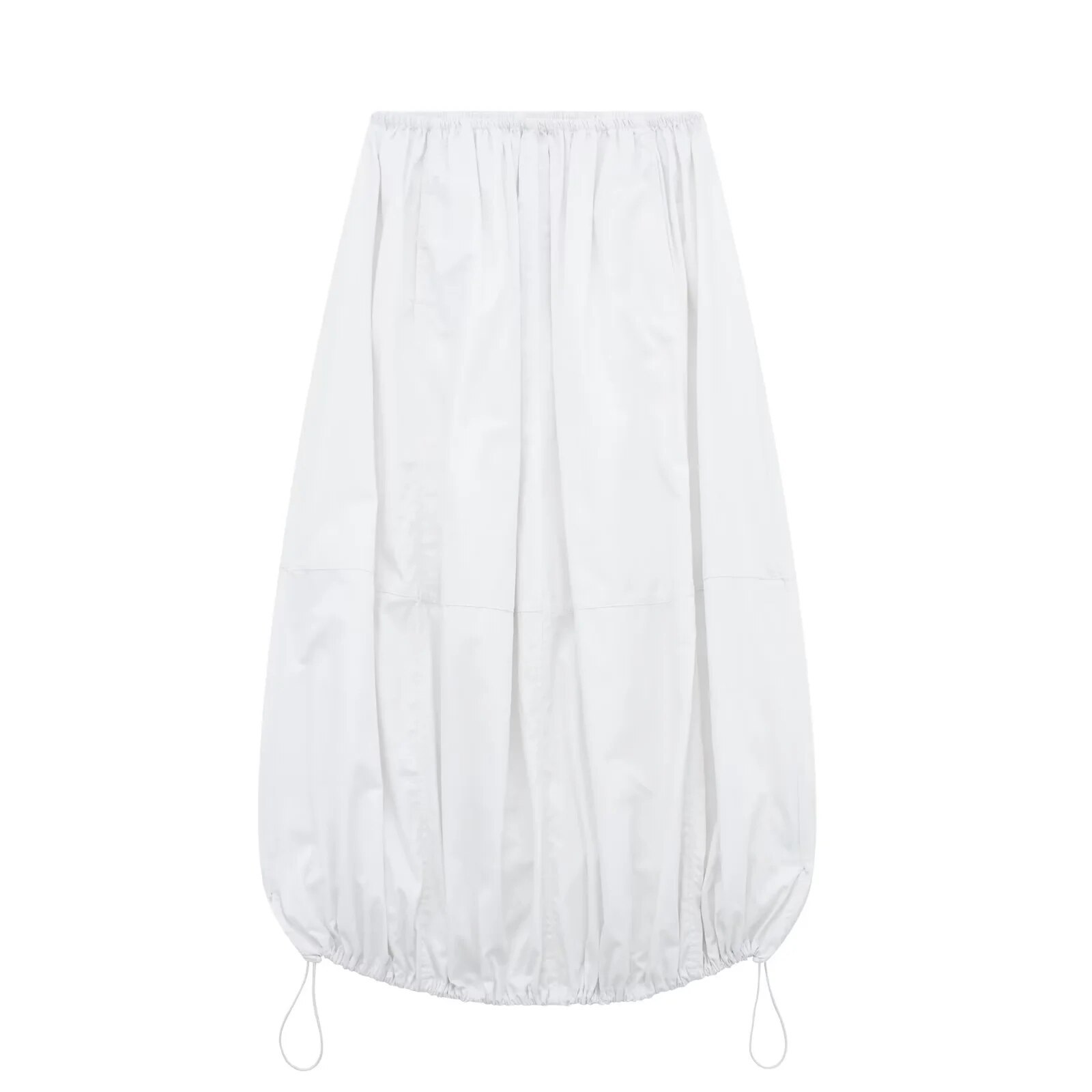 Women Fashion Stoppers Midi Skirt Woman High Street Elastic Mid Waist Adjustable Hem Female Chic Skirt-chiquechics