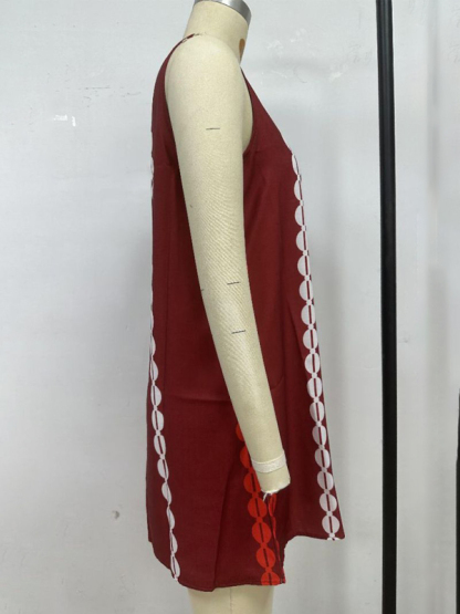 Round neck pullover printed casual dress-chiquechics