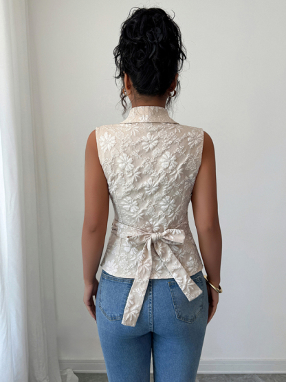 Simple Deep V Drawstring Tank Top-chiquechics