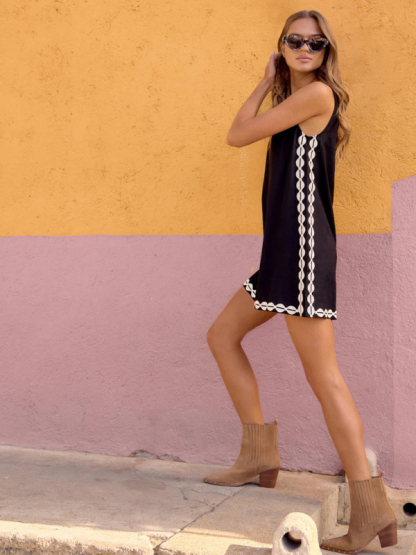 Round Neck Printed Casual Short Dress-chiquechics