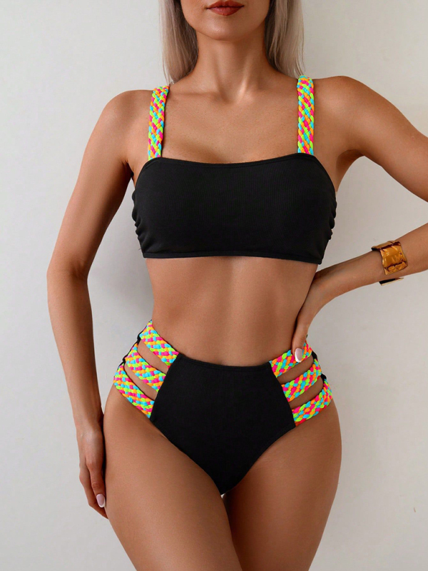 Multicolor mixed style braided bikini-chiquechics