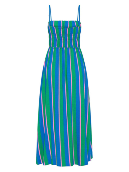 Striped suspender casual dress-chiquechics