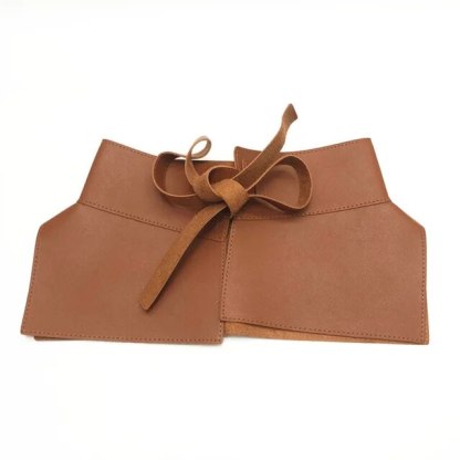 Bow Wide Belts PU Waistband Women Peplum Belt Waist Belt 