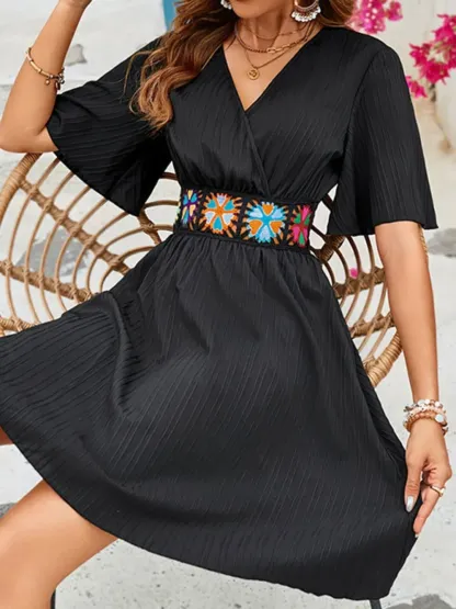 Flutter Sleeve Mini Dress-chiquechics