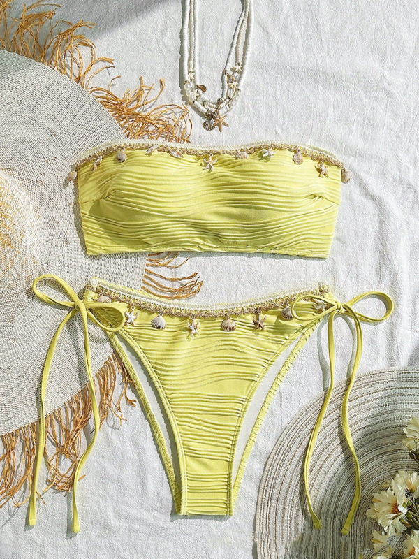 Sexy Starfish Shell Tassel Swimsuit Bikini-chiquechics