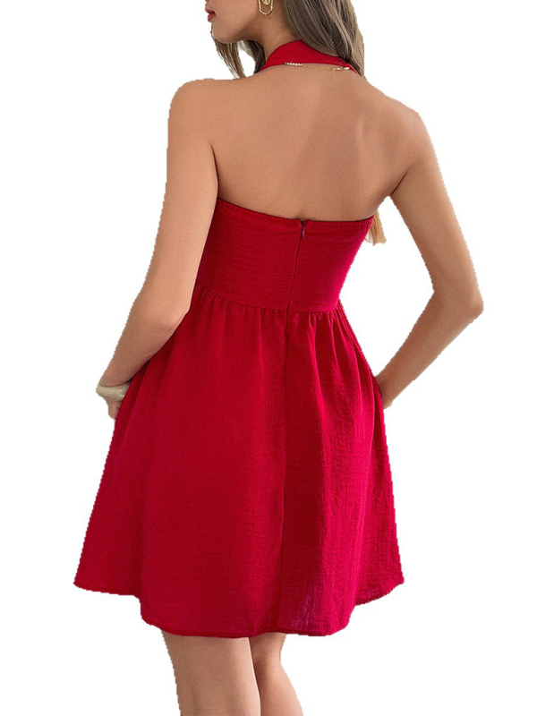 Elegant halterneck short dress-chiquechics