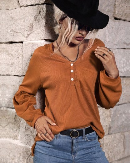 Top Solid Color Long Sleeve Hooded Knit Sweater-chiquechics