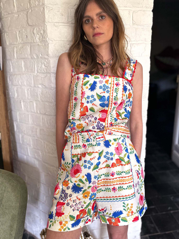 New floral print casual loose two-piece set-chiquechics