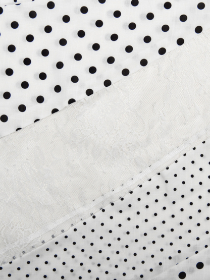 Polka Dot Sexy Lace Irregular Skirt-chiquechics