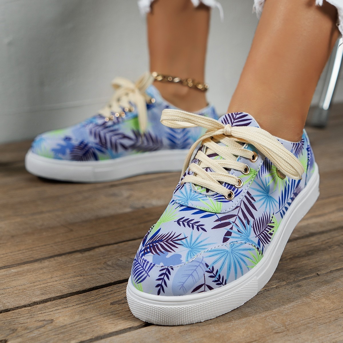 Plus Size Women's Board Shoes Spring Printing Colorful Single Shoes Casual Shoes Small White Shoes-chiquechics
