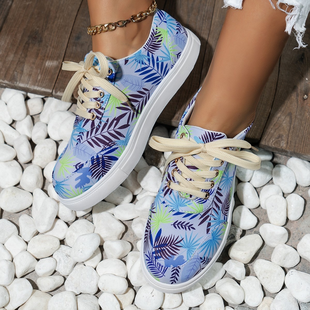 Plus Size Women's Board Shoes Spring Printing Colorful Single Shoes Casual Shoes Small White Shoes-chiquechics