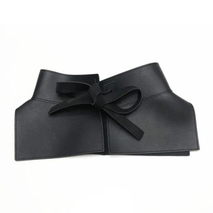 Bow Wide Belts PU Waistband Women Peplum Belt Waist Belt 