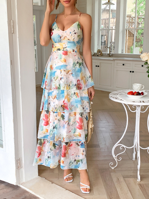 Elegant blue sling dress-chiquechics