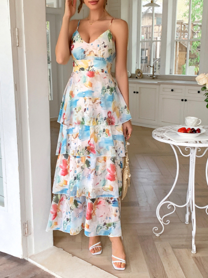 Elegant blue sling dress-chiquechics