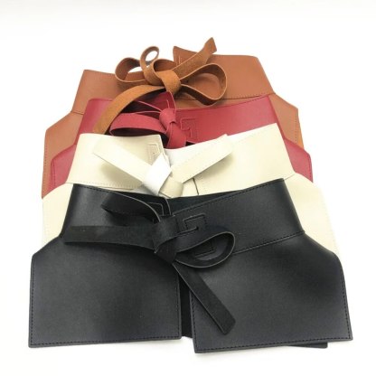 Bow Wide Belts PU Waistband Women Peplum Belt Waist Belt 