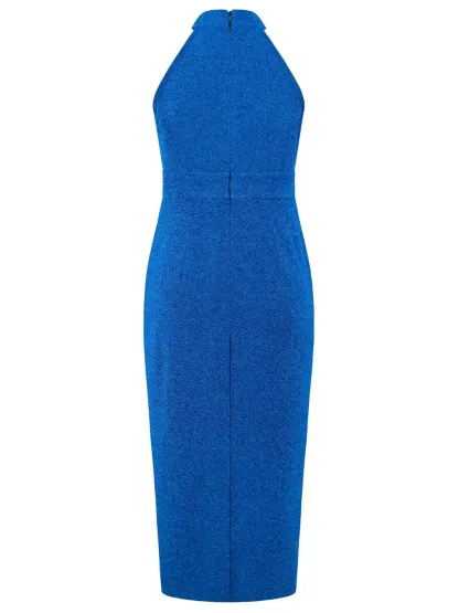 Slit Ruched Mock Neck Sleeveless Dress-chiquechics