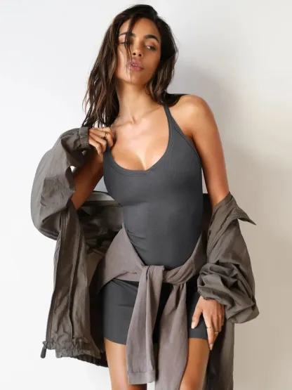 Scoop Neck Wide Strap Mini Dress-chiquechics