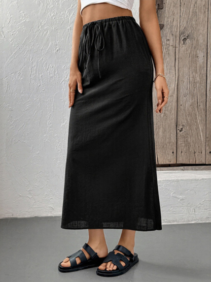 Women's casual solid color skirt-chiquechics
