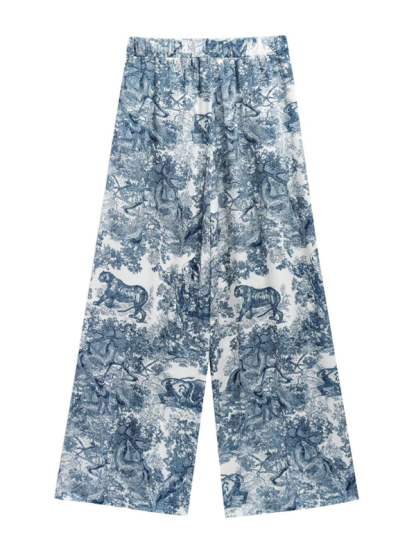 Printed Animal Shirt and Casual Pants Set-chiquechics