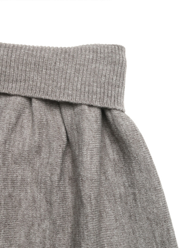 Casual V-neck short belly-exposed knitted sleeveless vest + short skirt two-piece set-chiquechics
