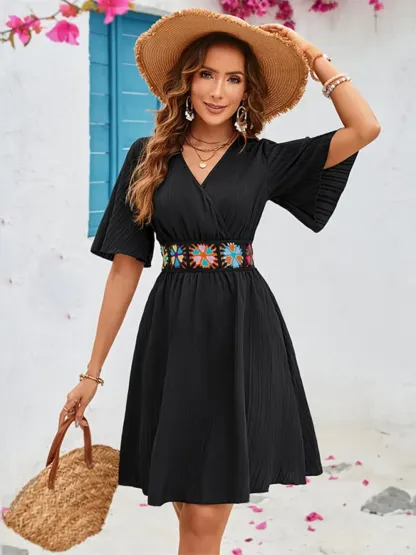 Flutter Sleeve Mini Dress-chiquechics