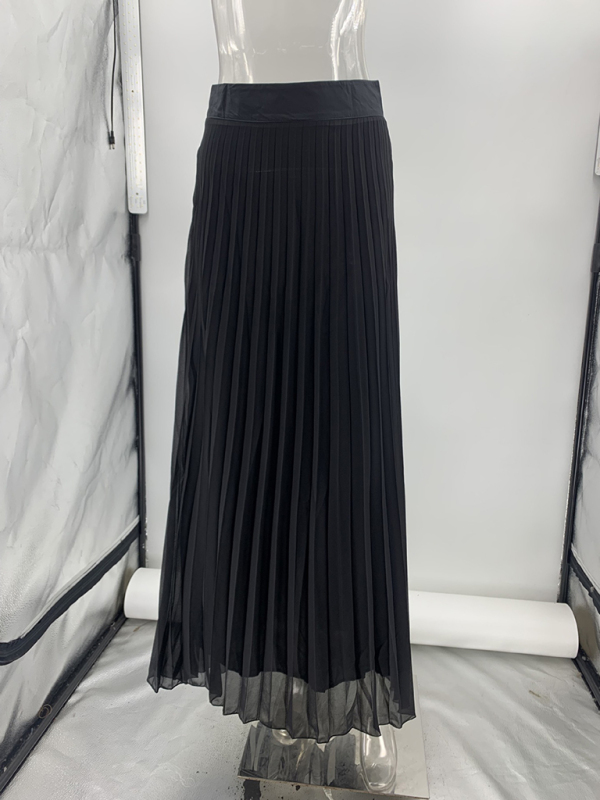 Sleeveless Chanel style vest vest mesh pleated skirt two-piece set-chiquechics