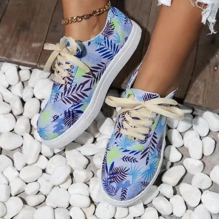 Plus Size Women's Board Shoes Spring Printing Colorful Single Shoes Casual Shoes Small White Shoes-chiquechics