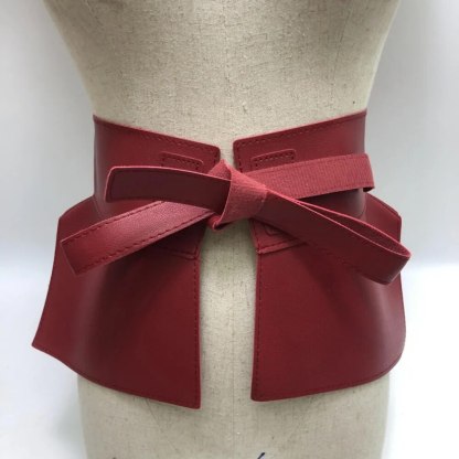 Bow Wide Belts PU Waistband Women Peplum Belt Waist Belt 