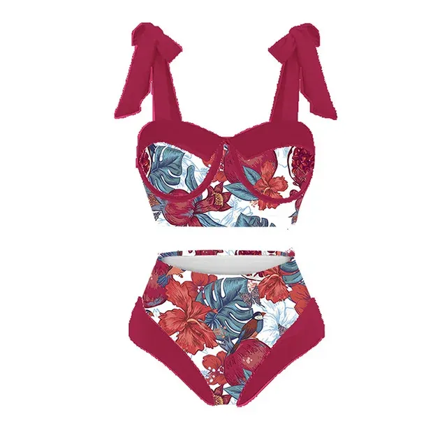 Retro Two-Piece Swimwear Women Bikini 