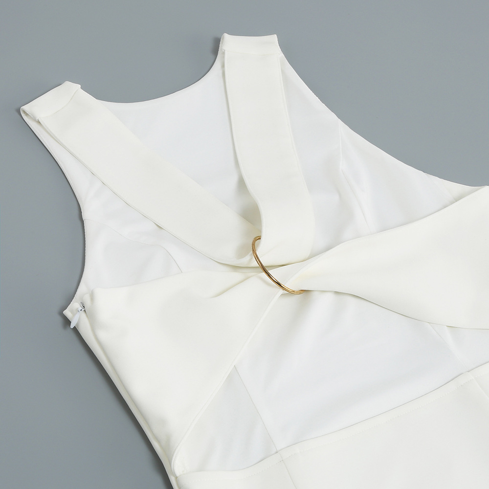 Elegant Pure White Hip Nightclub Party Dress