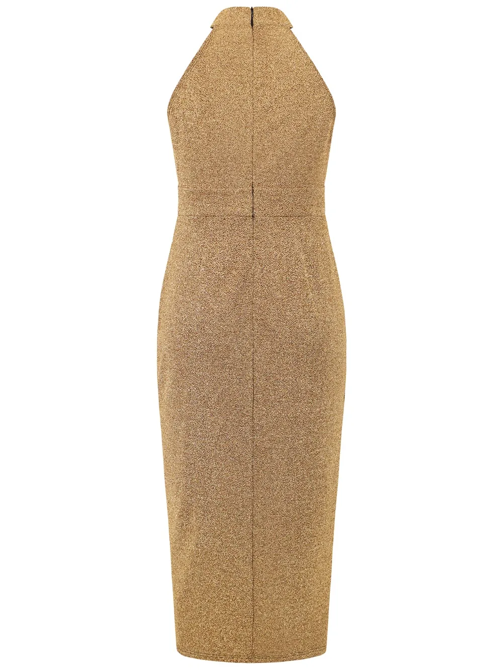 Slit Ruched Mock Neck Sleeveless Dress-chiquechics