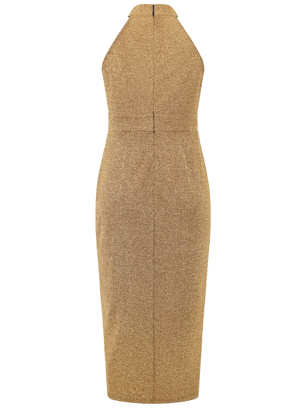 Slit Ruched Mock Neck Sleeveless Dress-chiquechics