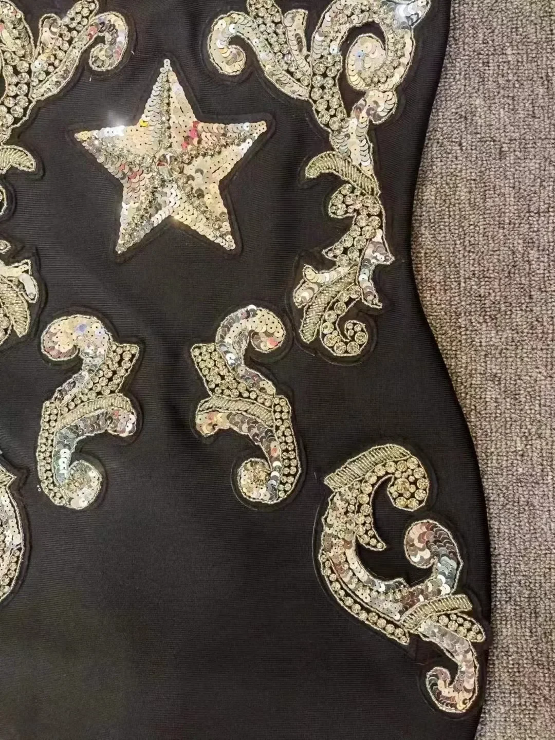 Strapless Studded Diamond Sequin Bandage Dress 