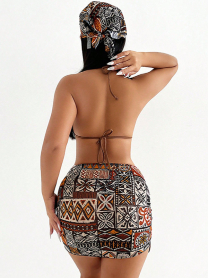 Sexy bikini four piece set swimwear-chiquechics