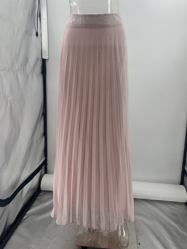 Sleeveless Chanel style vest vest mesh pleated skirt two-piece set-chiquechics