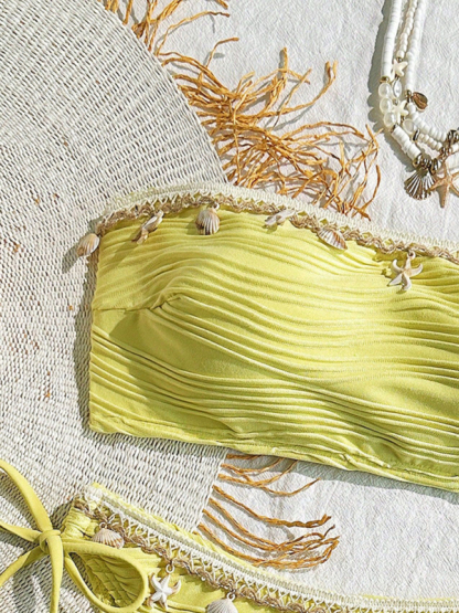 Sexy Starfish Shell Tassel Swimsuit Bikini-chiquechics