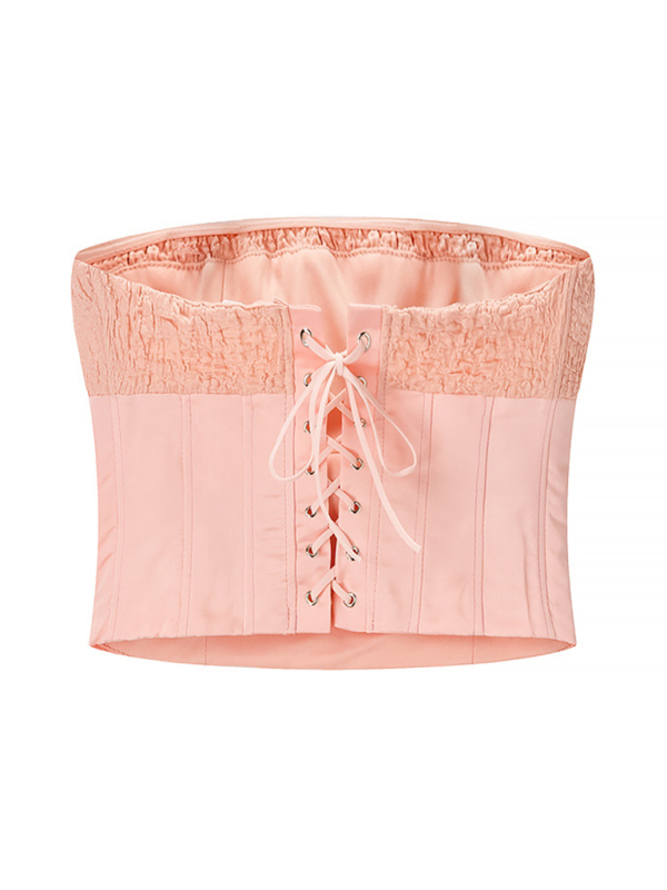Bandeau Herringbone Top Mini Skirt Set-chiquechics