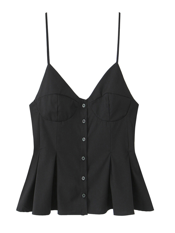 Fashionable spaghetti strap top-chiquechics