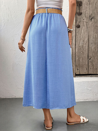 Women's Pocket Button Skirt (With Belt)-chiquechics