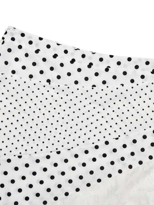 Polka Dot Sexy Lace Irregular Skirt-chiquechics